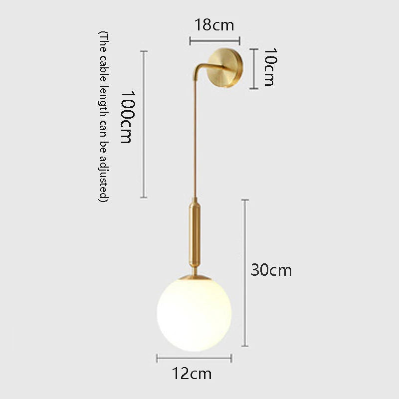 Nordic Led Wall lamp Postmodern Simple Ball Drop light Corridor Balcony Creative Staircase Bedroom Bedside G9 BULB Wall Light