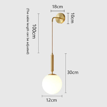 Nordic Led Wall lamp Postmodern Simple Ball Drop light Corridor Balcony Creative Staircase Bedroom Bedside G9 BULB Wall Light