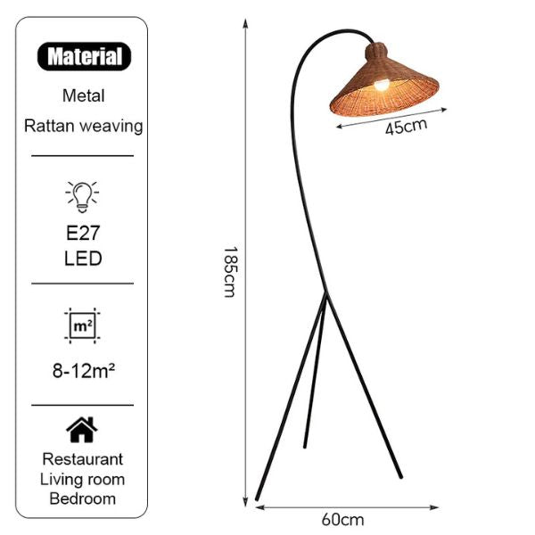 Rattan C Floor Lamp