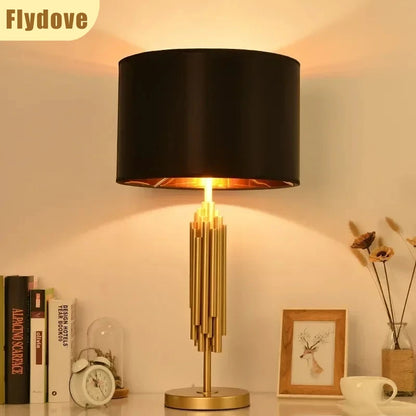 Nordic Light Luxury Bedroom Desk Lamp LED Creative Classic Black Lampshade Home Living Room Home Lighting Decoration Fixtures