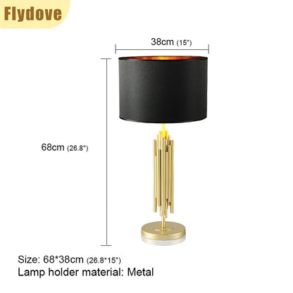 Nordic Light Luxury Bedroom Desk Lamp LED Creative Classic Black Lampshade Home Living Room Home Lighting Decoration Fixtures