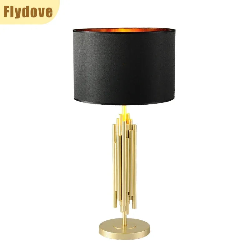 Nordic Light Luxury Bedroom Desk Lamp LED Creative Classic Black Lampshade Home Living Room Home Lighting Decoration Fixtures